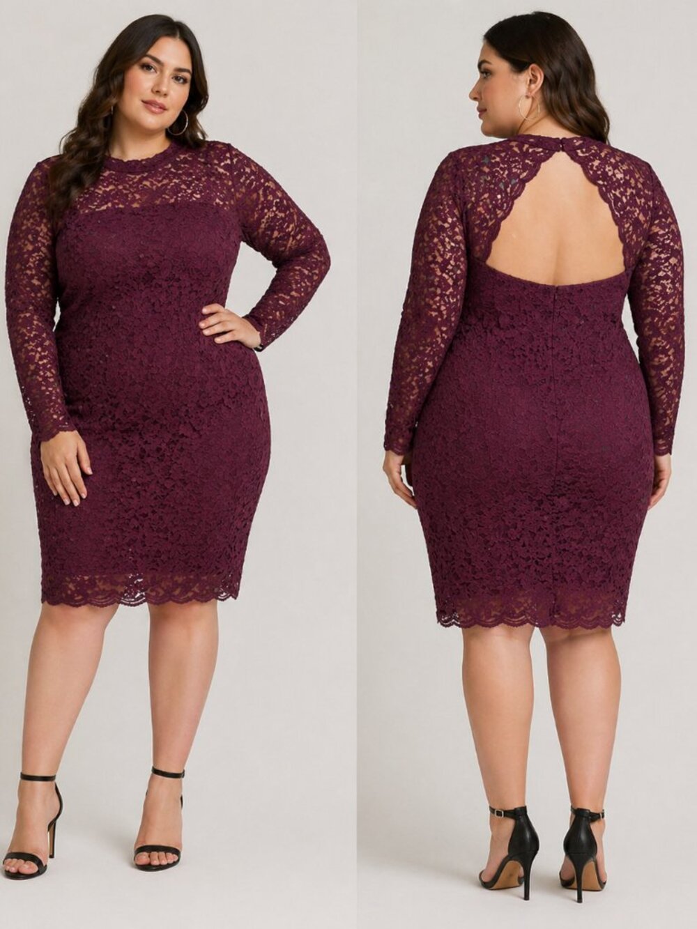 Lane Bryant Burgundy Lace Dress Sz 24 NWT Open Back Bodycon Lined